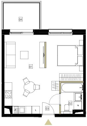Plan 1 pok. 36m²
