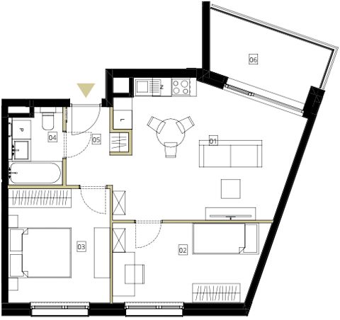 Plan 3 pok. 55m²