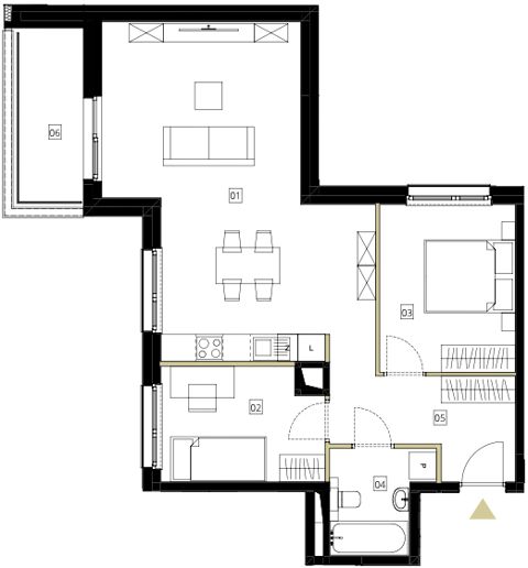 Plan 3 pok. 66m²