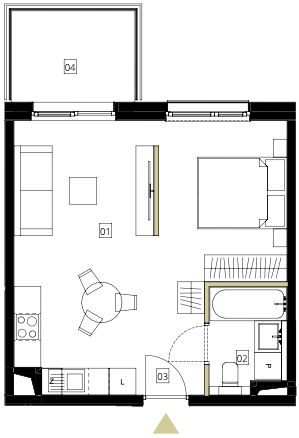 Plan 1 pok. 36m²