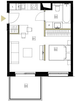 Plan 2 pok. 34m²