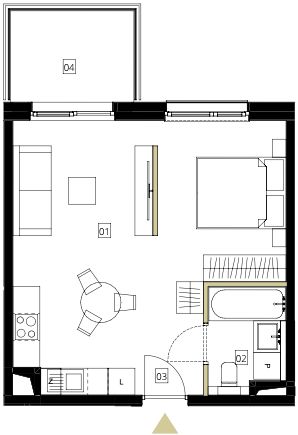 Plan 1 pok. 36m²