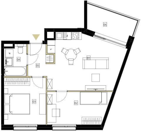 Plan 3 pok. 55m²
