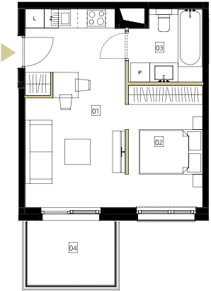 Plan 2 pok. 34m²