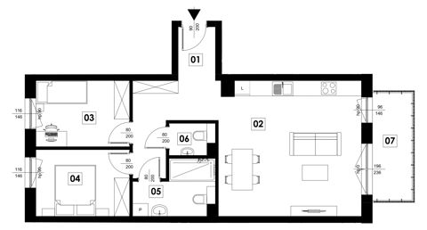 Plan 3 pok. 67m²