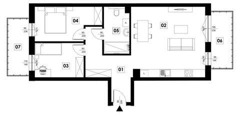 Plan 3 pok. 66m²
