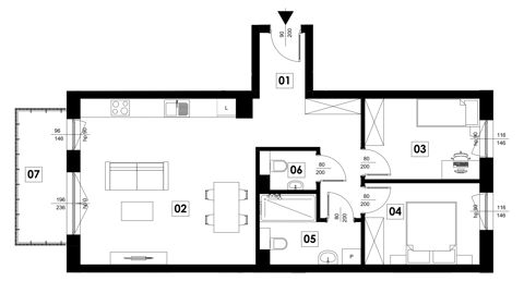 Plan 3 pok. 66m²