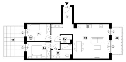 Plan 3 pok. 67m²