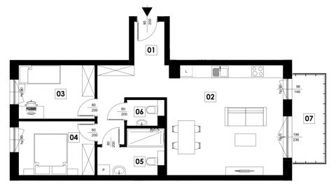 Plan 3 pok. 66m²