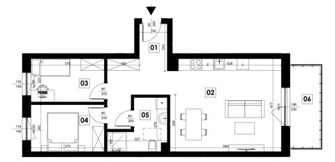Plan 3 pok. 61m²