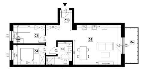 Plan 3 pok. 61m²