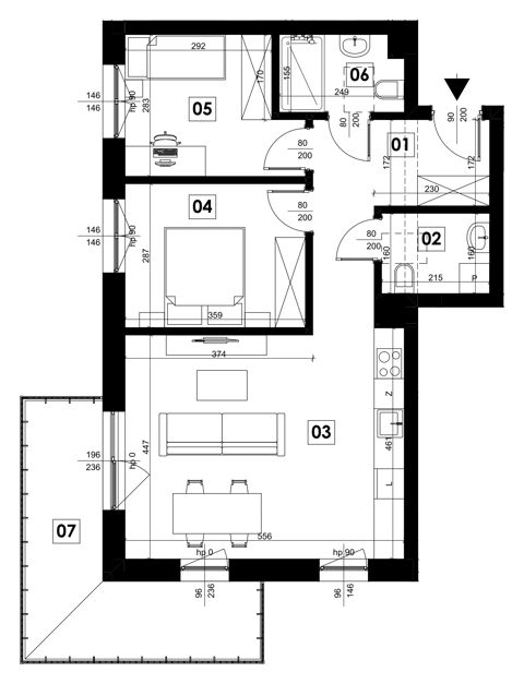Plan 3 pok. 61m²