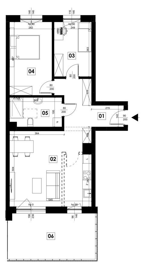 Plan 3 pok. 66m²