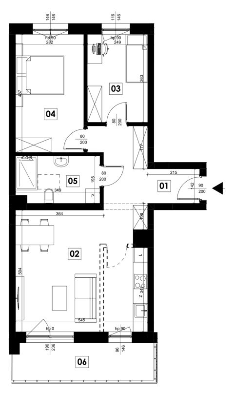 Plan 3 pok. 66m²