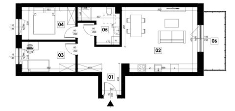 Plan 3 pok. 60m²
