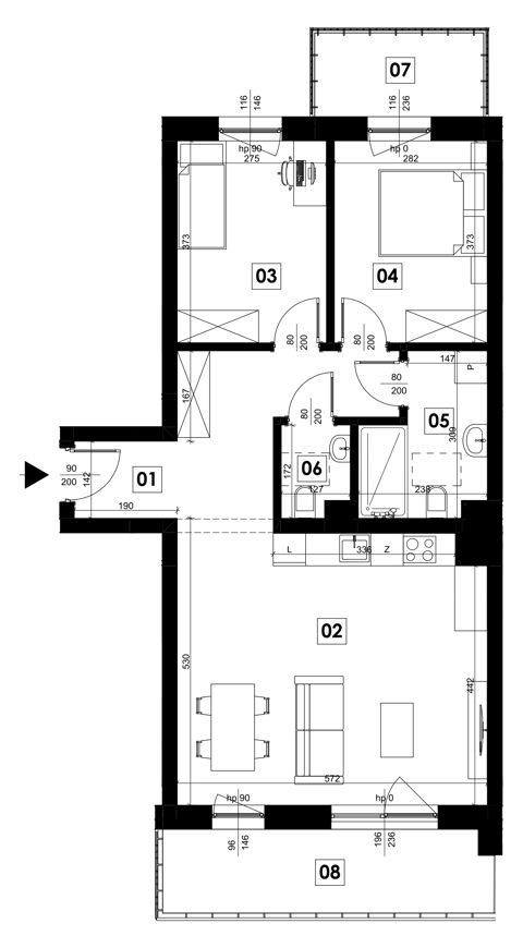 Plan 3 pok. 69m²