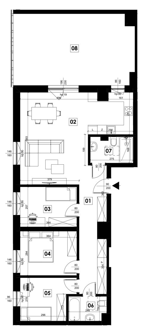 Plan 4 pok. 83m²