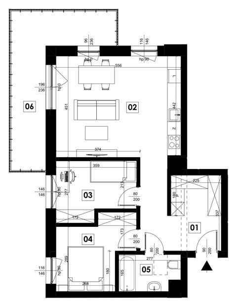 Plan 3 pok. 61m²