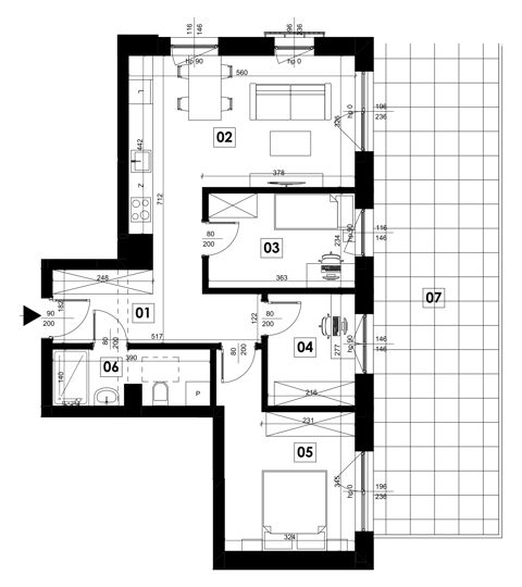 Plan 4 pok. 63m²