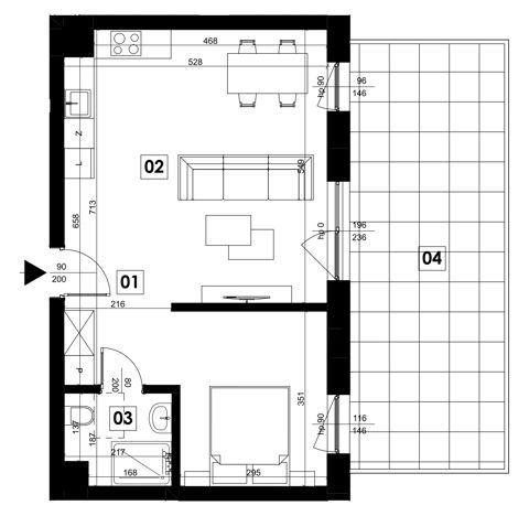 Plan 2 pok. 47m²