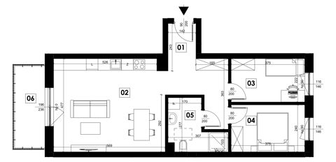 Plan 3 pok. 61m²