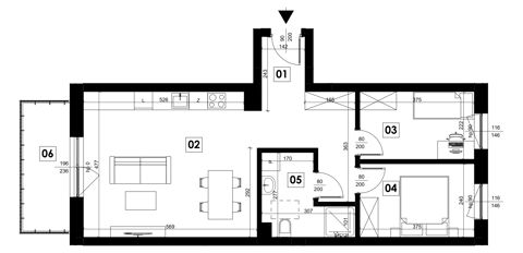 Plan 3 pok. 61m²