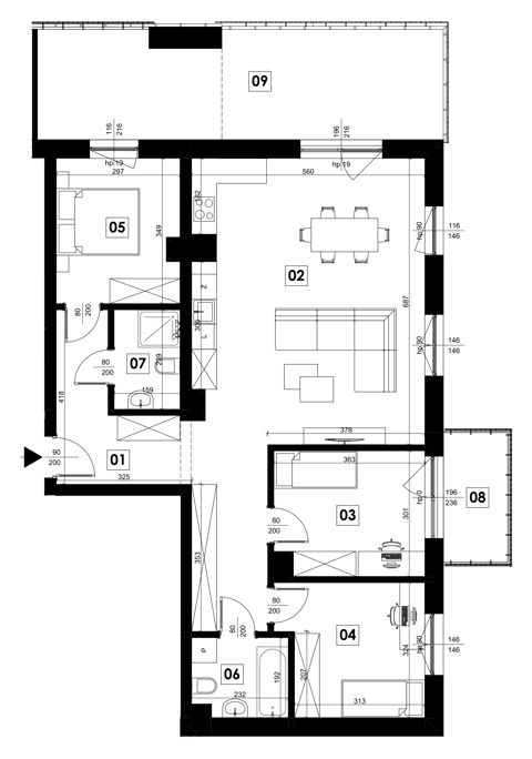 Plan 4 pok. 94m²