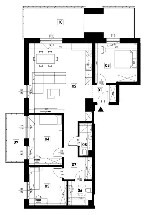 Plan 4 pok. 91m²