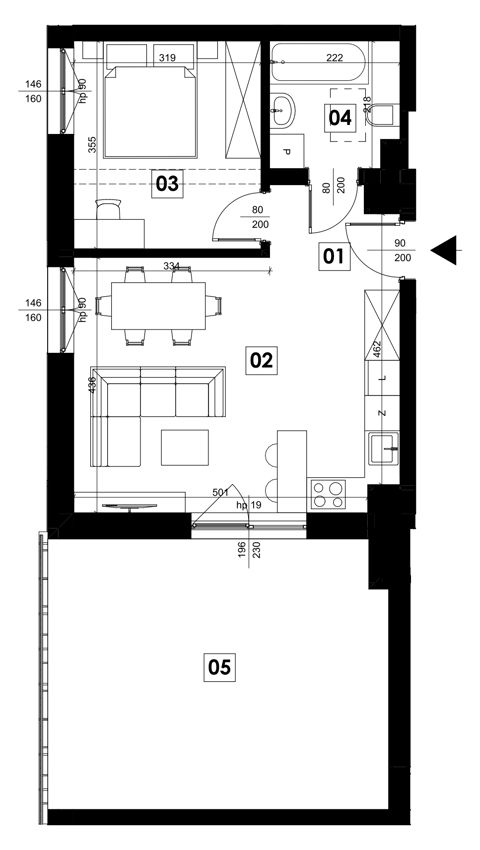 Plan 2 pok. 42m²