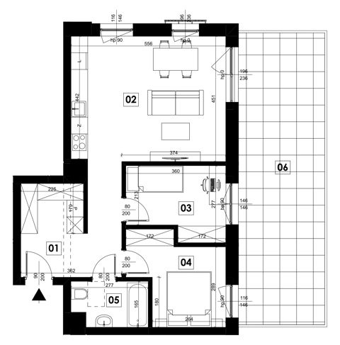 Plan 3 pok. 61m²