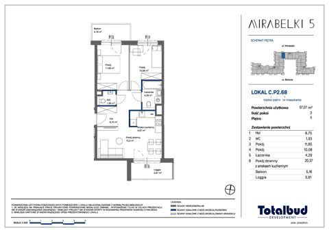 Plan 3 pok. 57m²