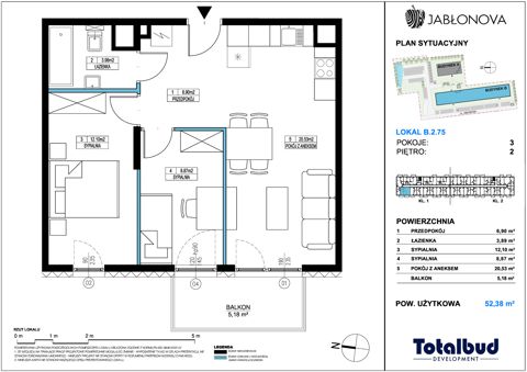 Plan 3 pok. 52m²