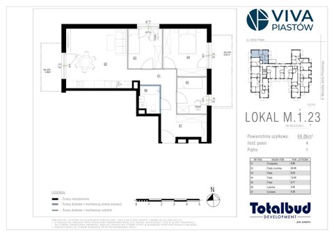 Plan 4 pok. 68m²