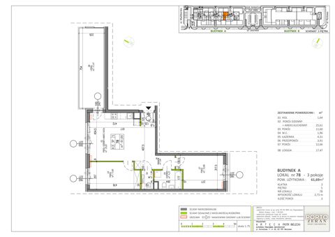 Plan 3 pok. 62m²