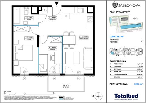 Plan 3 pok. 52m²
