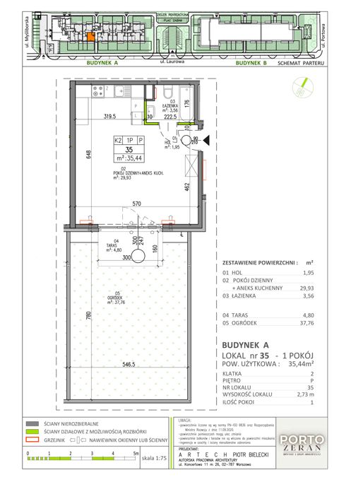 Plan 1 pok. 35m²