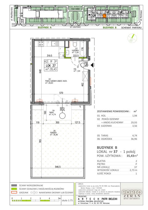 Plan 1 pok. 35m²