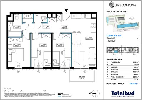 Plan 4 pok. 70m²
