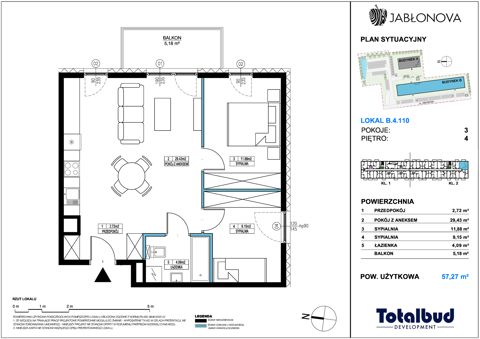 Plan 3 pok. 57m²