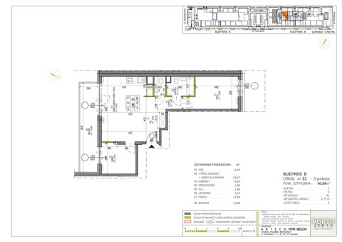 Plan 3 pok. 61m²
