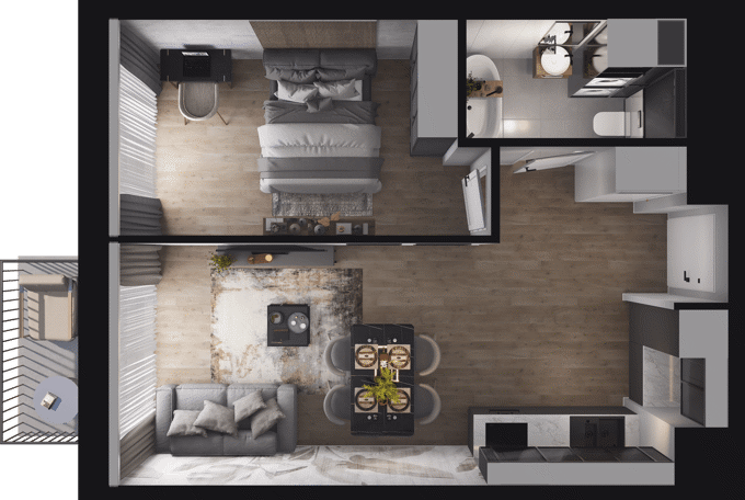 Plan 2 pok. 42m²