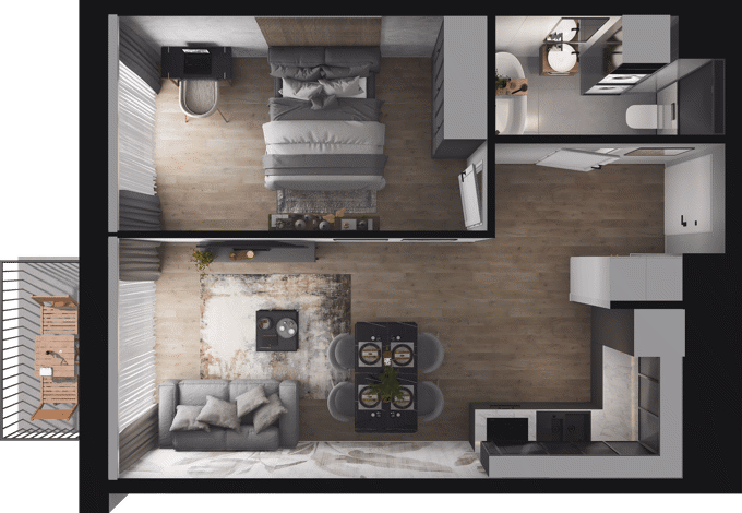 Plan 2 pok. 42m²