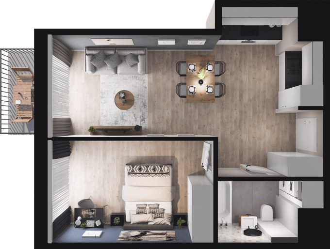 Plan 2 pok. 45m²