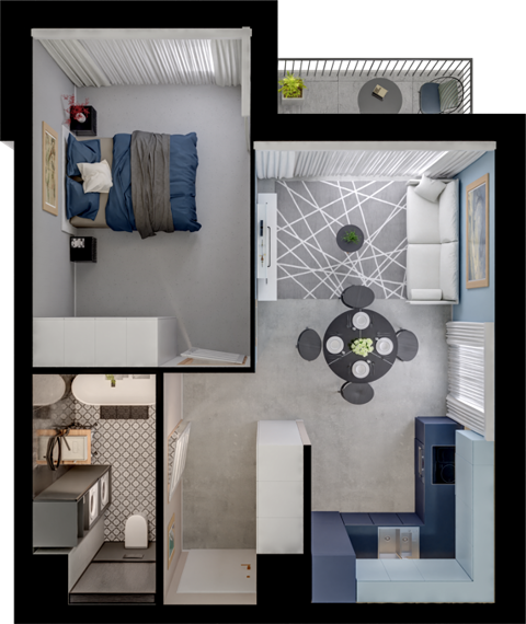 Plan 2 pok. 40m²
