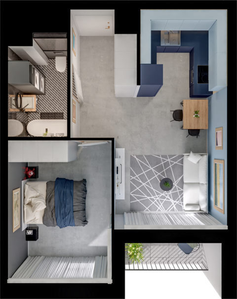 Plan 2 pok. 39m²