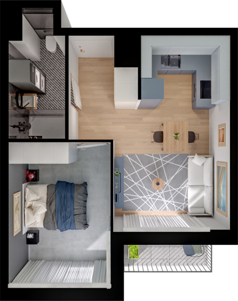 Plan 2 pok. 36m²