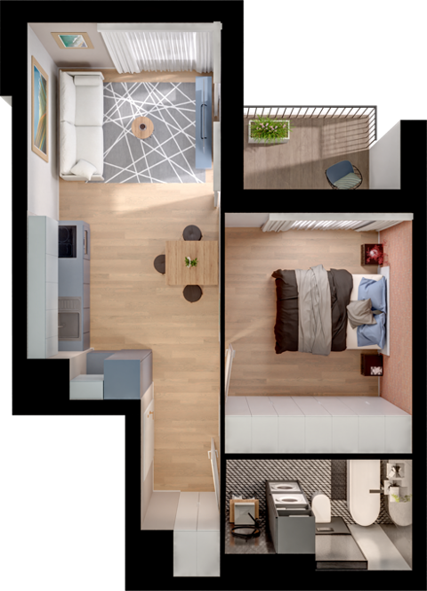 Plan 2 pok. 37m²
