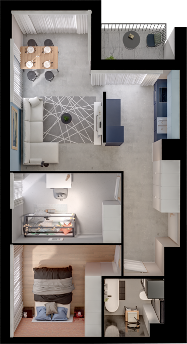 Plan 3 pok. 58m²