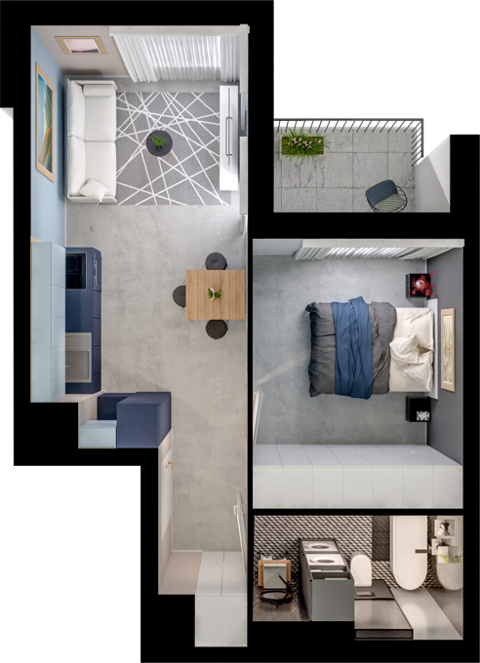 Plan 2 pok. 37m²