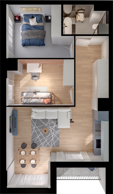 Plan 3 pok. 57m²